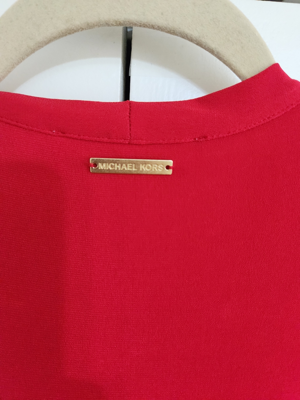 Michael Kors Red High-Low Wrap Whimsical Maxi Dress - Picture 8 of 11